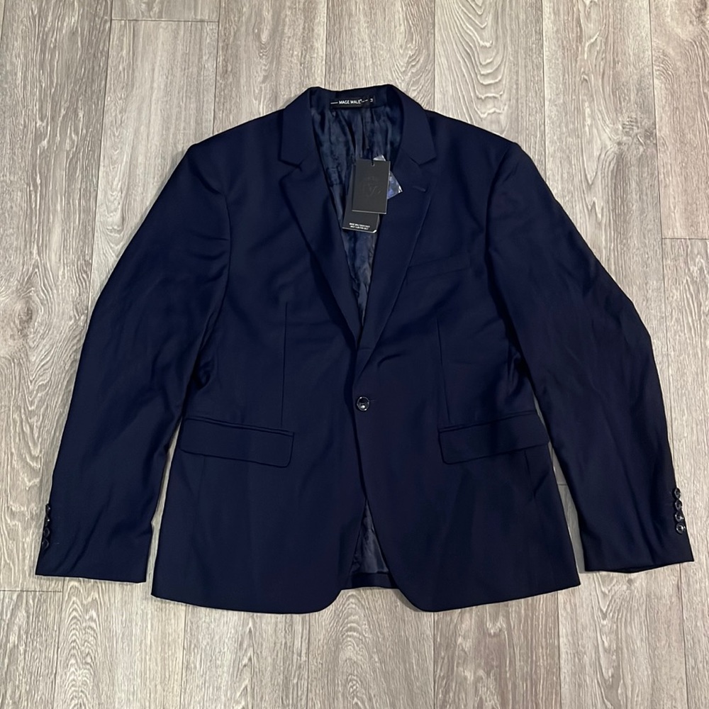 NWT Mage Male navy blue blazer men’s sz M